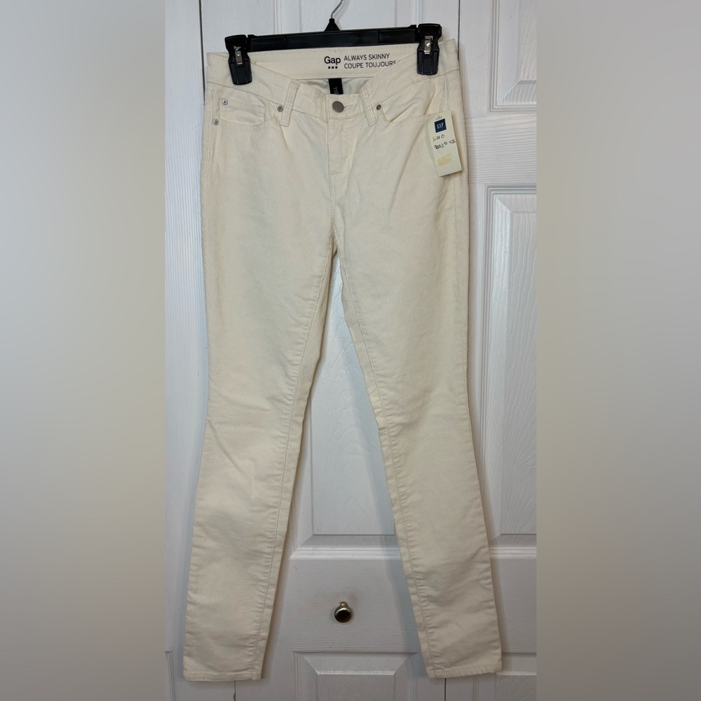 Gap Factory Always Skinny Ivory Corduroy pants Jeans 0 NWT